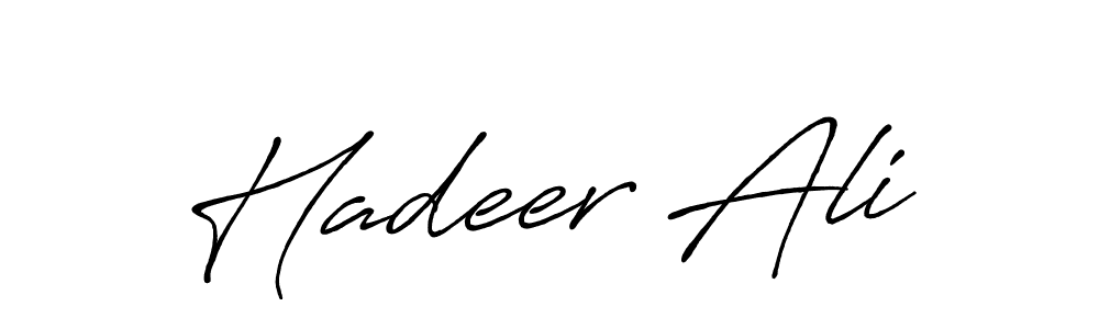 Make a beautiful signature design for name Hadeer Ali. With this signature (Antro_Vectra_Bolder) style, you can create a handwritten signature for free. Hadeer Ali signature style 7 images and pictures png