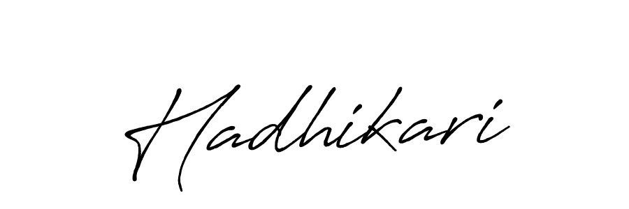 Make a beautiful signature design for name Hadhikari. With this signature (Antro_Vectra_Bolder) style, you can create a handwritten signature for free. Hadhikari signature style 7 images and pictures png