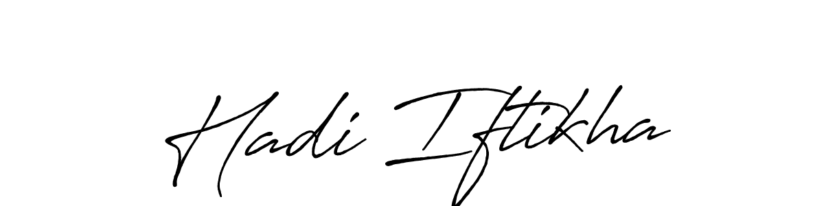 Antro_Vectra_Bolder is a professional signature style that is perfect for those who want to add a touch of class to their signature. It is also a great choice for those who want to make their signature more unique. Get Hadi Iftikha name to fancy signature for free. Hadi Iftikha signature style 7 images and pictures png