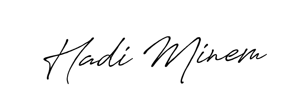 It looks lik you need a new signature style for name Hadi Minem. Design unique handwritten (Antro_Vectra_Bolder) signature with our free signature maker in just a few clicks. Hadi Minem signature style 7 images and pictures png