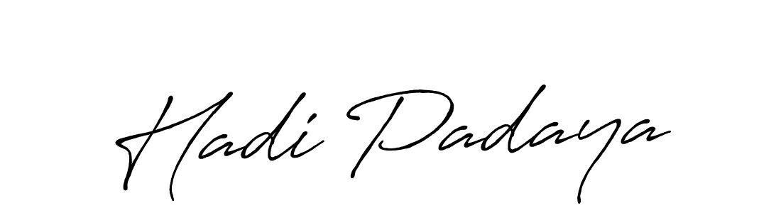 Make a beautiful signature design for name Hadi Padaya. With this signature (Antro_Vectra_Bolder) style, you can create a handwritten signature for free. Hadi Padaya signature style 7 images and pictures png