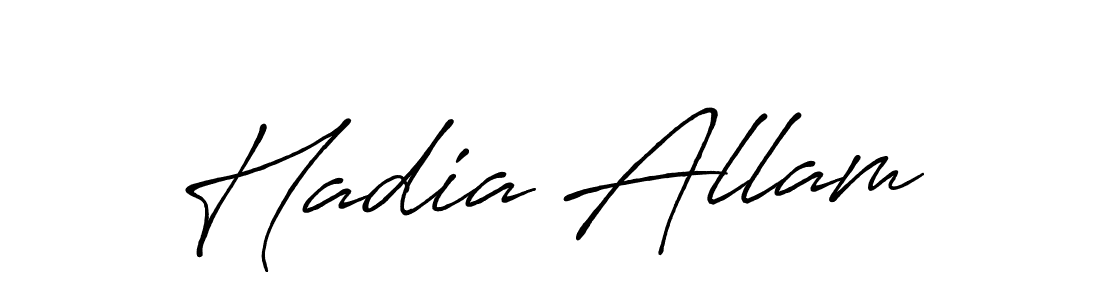How to make Hadia Allam signature? Antro_Vectra_Bolder is a professional autograph style. Create handwritten signature for Hadia Allam name. Hadia Allam signature style 7 images and pictures png