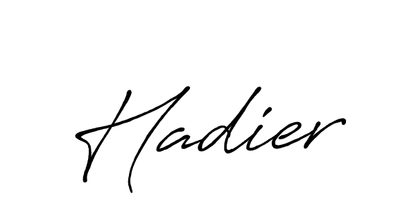 Hadier stylish signature style. Best Handwritten Sign (Antro_Vectra_Bolder) for my name. Handwritten Signature Collection Ideas for my name Hadier. Hadier signature style 7 images and pictures png