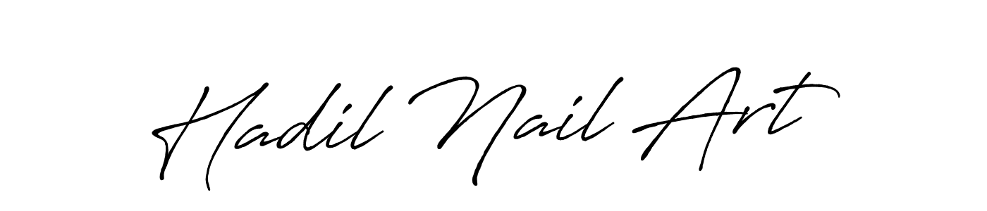 Create a beautiful signature design for name Hadil Nail Art. With this signature (Antro_Vectra_Bolder) fonts, you can make a handwritten signature for free. Hadil Nail Art signature style 7 images and pictures png