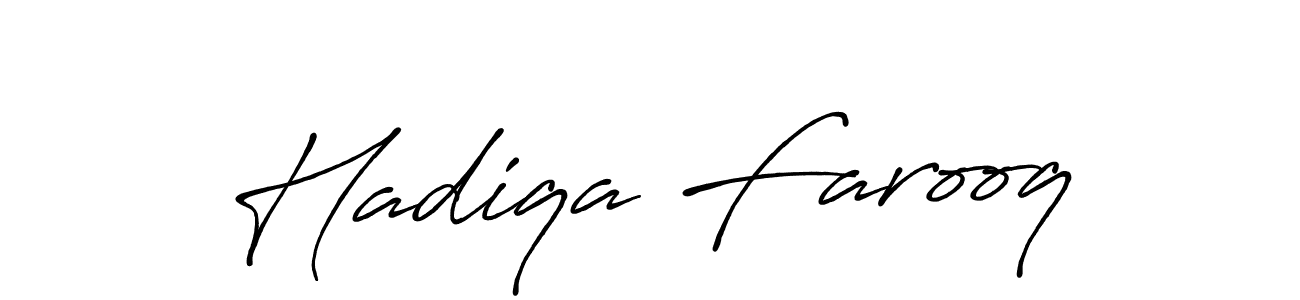 Create a beautiful signature design for name Hadiqa Farooq. With this signature (Antro_Vectra_Bolder) fonts, you can make a handwritten signature for free. Hadiqa Farooq signature style 7 images and pictures png