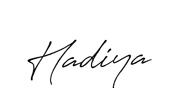 Use a signature maker to create a handwritten signature online. With this signature software, you can design (Antro_Vectra_Bolder) your own signature for name Hadiya. Hadiya signature style 7 images and pictures png