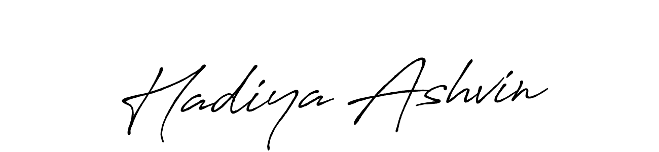 Create a beautiful signature design for name Hadiya Ashvin. With this signature (Antro_Vectra_Bolder) fonts, you can make a handwritten signature for free. Hadiya Ashvin signature style 7 images and pictures png