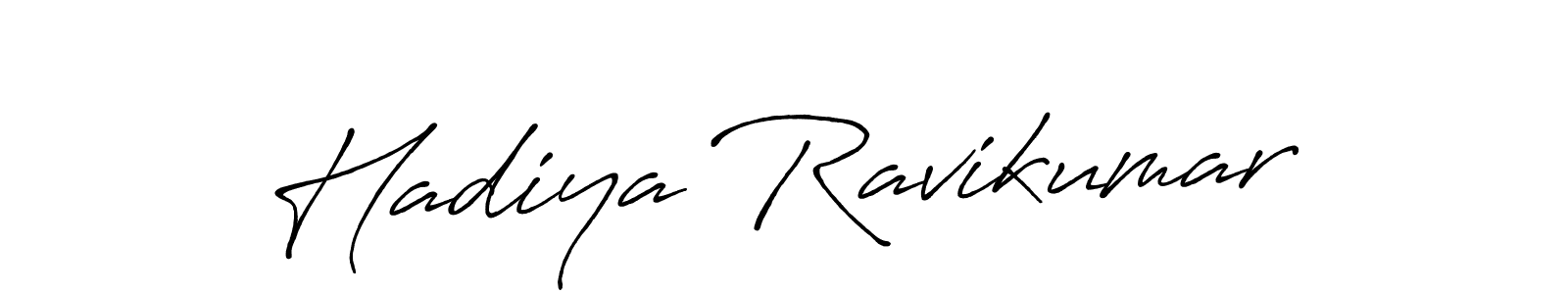 Hadiya Ravikumar stylish signature style. Best Handwritten Sign (Antro_Vectra_Bolder) for my name. Handwritten Signature Collection Ideas for my name Hadiya Ravikumar. Hadiya Ravikumar signature style 7 images and pictures png