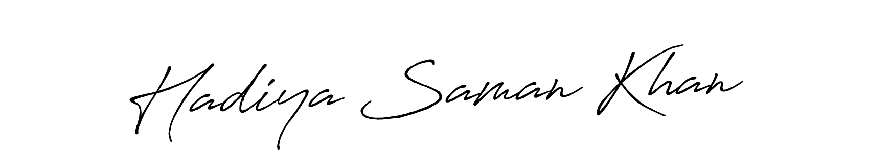 Also we have Hadiya Saman Khan name is the best signature style. Create professional handwritten signature collection using Antro_Vectra_Bolder autograph style. Hadiya Saman Khan signature style 7 images and pictures png