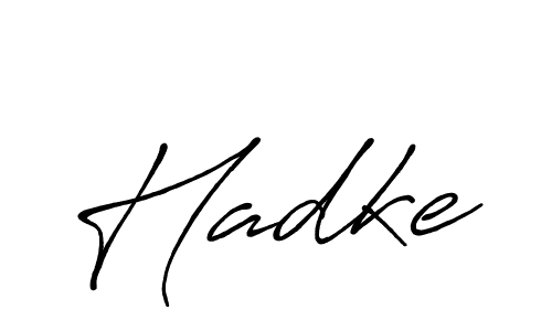 Make a beautiful signature design for name Hadke. With this signature (Antro_Vectra_Bolder) style, you can create a handwritten signature for free. Hadke signature style 7 images and pictures png