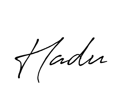The best way (Antro_Vectra_Bolder) to make a short signature is to pick only two or three words in your name. The name Hadu include a total of six letters. For converting this name. Hadu signature style 7 images and pictures png