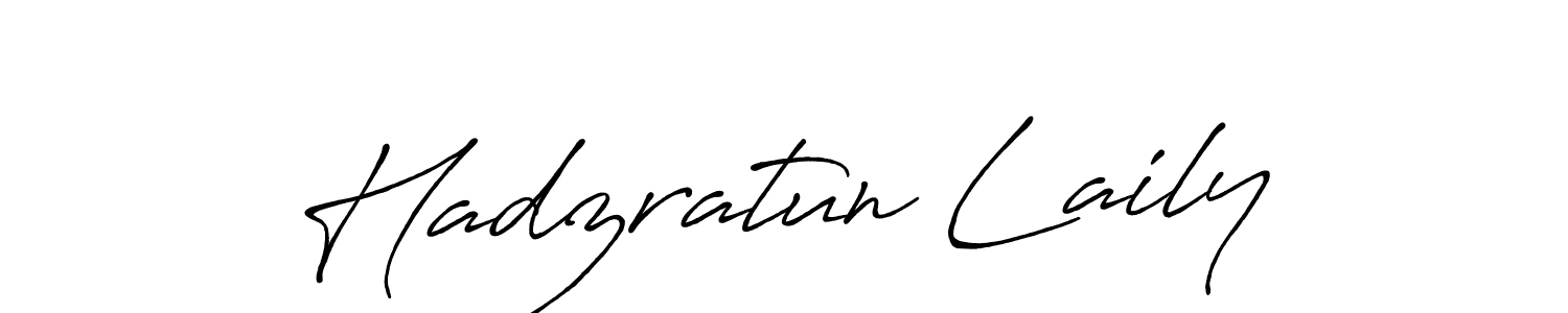 Make a beautiful signature design for name Hadzratun Laily. With this signature (Antro_Vectra_Bolder) style, you can create a handwritten signature for free. Hadzratun Laily signature style 7 images and pictures png