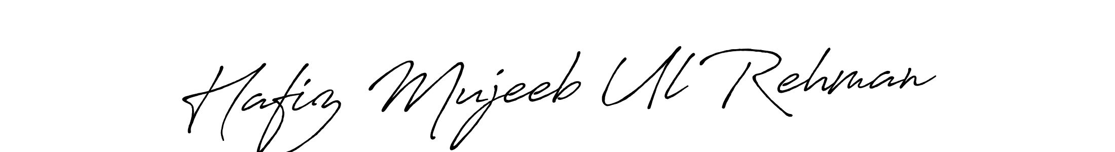 How to make Hafiz Mujeeb Ul Rehman name signature. Use Antro_Vectra_Bolder style for creating short signs online. This is the latest handwritten sign. Hafiz Mujeeb Ul Rehman signature style 7 images and pictures png