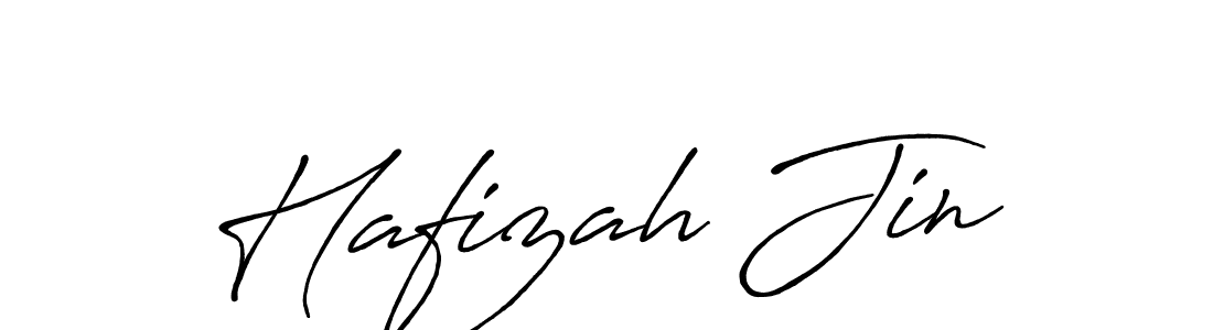 How to make Hafizah Jin name signature. Use Antro_Vectra_Bolder style for creating short signs online. This is the latest handwritten sign. Hafizah Jin signature style 7 images and pictures png