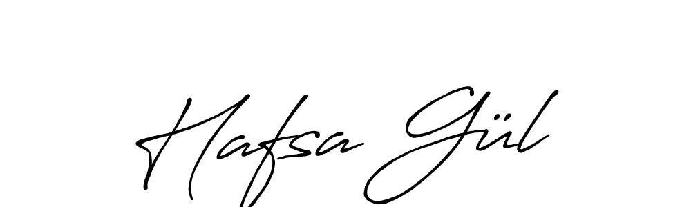 Hafsa Gül stylish signature style. Best Handwritten Sign (Antro_Vectra_Bolder) for my name. Handwritten Signature Collection Ideas for my name Hafsa Gül. Hafsa Gül signature style 7 images and pictures png
