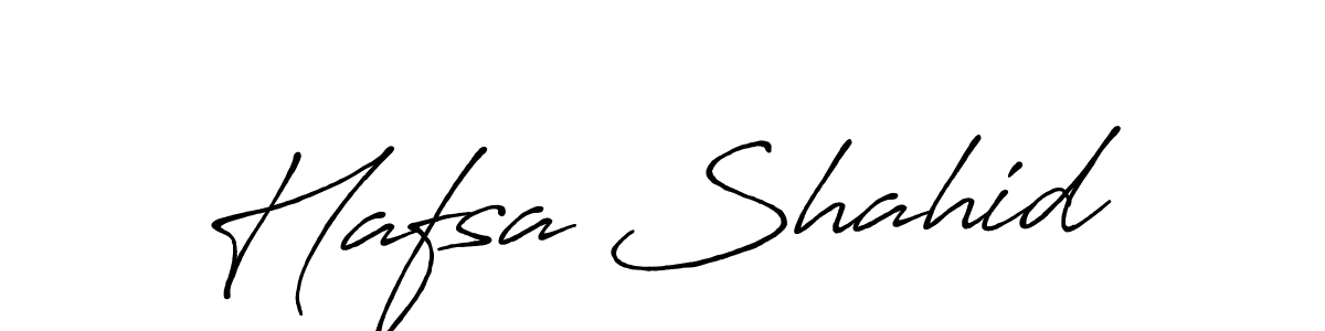 The best way (Antro_Vectra_Bolder) to make a short signature is to pick only two or three words in your name. The name Hafsa Shahid include a total of six letters. For converting this name. Hafsa Shahid signature style 7 images and pictures png