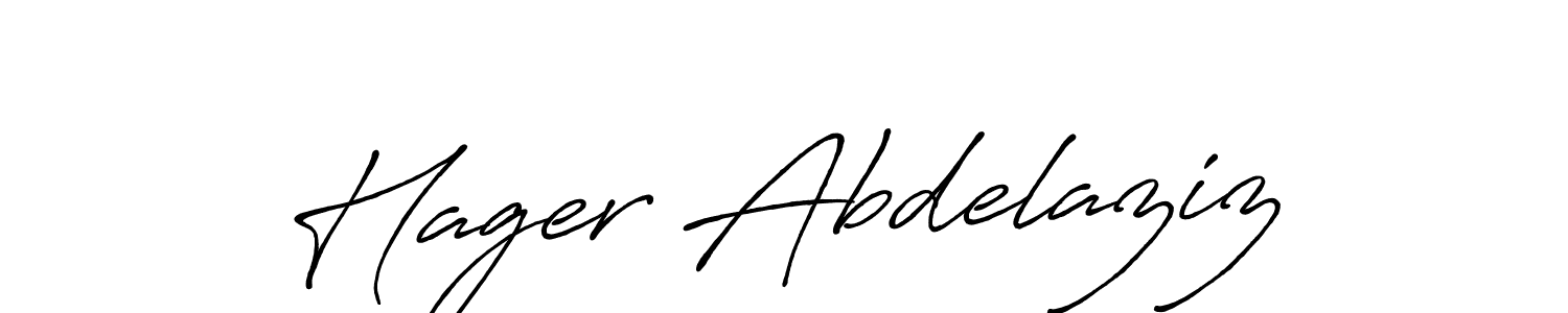 How to make Hager Abdelaziz signature? Antro_Vectra_Bolder is a professional autograph style. Create handwritten signature for Hager Abdelaziz name. Hager Abdelaziz signature style 7 images and pictures png