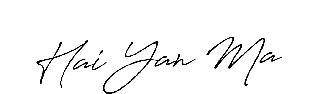 You should practise on your own different ways (Antro_Vectra_Bolder) to write your name (Hai Yan Ma) in signature. don't let someone else do it for you. Hai Yan Ma signature style 7 images and pictures png