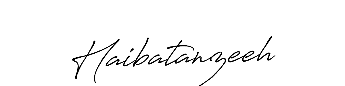 Make a beautiful signature design for name Haibatanzeeh. With this signature (Antro_Vectra_Bolder) style, you can create a handwritten signature for free. Haibatanzeeh signature style 7 images and pictures png