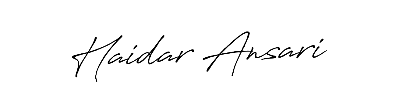 Use a signature maker to create a handwritten signature online. With this signature software, you can design (Antro_Vectra_Bolder) your own signature for name Haidar Ansari. Haidar Ansari signature style 7 images and pictures png