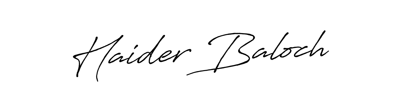 Use a signature maker to create a handwritten signature online. With this signature software, you can design (Antro_Vectra_Bolder) your own signature for name Haider Baloch. Haider Baloch signature style 7 images and pictures png