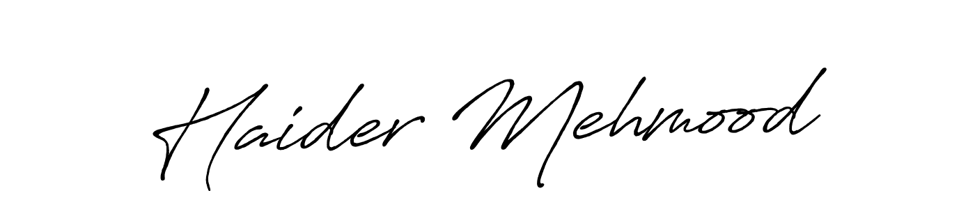 Antro_Vectra_Bolder is a professional signature style that is perfect for those who want to add a touch of class to their signature. It is also a great choice for those who want to make their signature more unique. Get Haider Mehmood name to fancy signature for free. Haider Mehmood signature style 7 images and pictures png