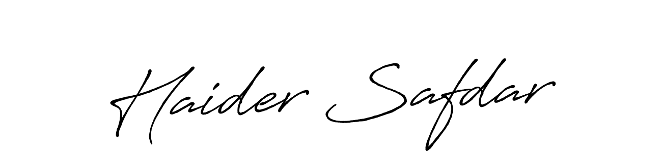 Make a beautiful signature design for name Haider Safdar. With this signature (Antro_Vectra_Bolder) style, you can create a handwritten signature for free. Haider Safdar signature style 7 images and pictures png