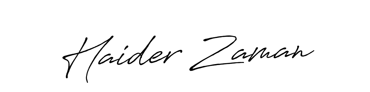 Design your own signature with our free online signature maker. With this signature software, you can create a handwritten (Antro_Vectra_Bolder) signature for name Haider Zaman. Haider Zaman signature style 7 images and pictures png