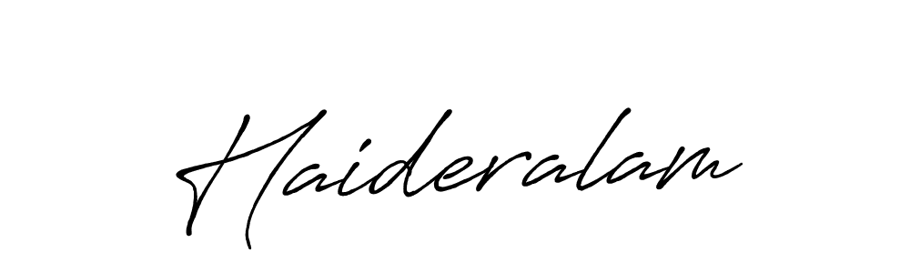 Use a signature maker to create a handwritten signature online. With this signature software, you can design (Antro_Vectra_Bolder) your own signature for name Haideralam. Haideralam signature style 7 images and pictures png