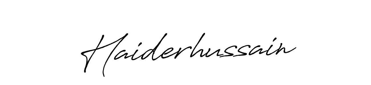 Make a beautiful signature design for name Haiderhussain. With this signature (Antro_Vectra_Bolder) style, you can create a handwritten signature for free. Haiderhussain signature style 7 images and pictures png