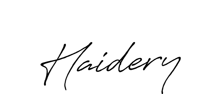 How to make Haidery signature? Antro_Vectra_Bolder is a professional autograph style. Create handwritten signature for Haidery name. Haidery signature style 7 images and pictures png