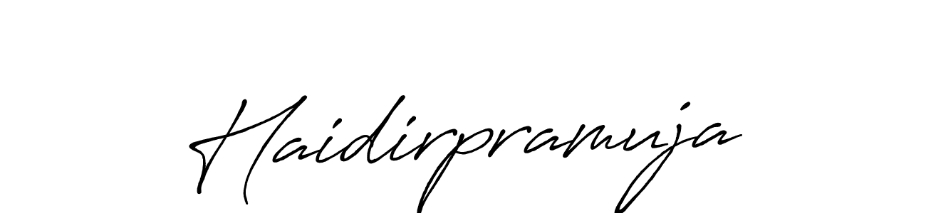 The best way (Antro_Vectra_Bolder) to make a short signature is to pick only two or three words in your name. The name Haidirpramuja include a total of six letters. For converting this name. Haidirpramuja signature style 7 images and pictures png