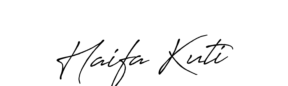 You should practise on your own different ways (Antro_Vectra_Bolder) to write your name (Haifa Kuti) in signature. don't let someone else do it for you. Haifa Kuti signature style 7 images and pictures png