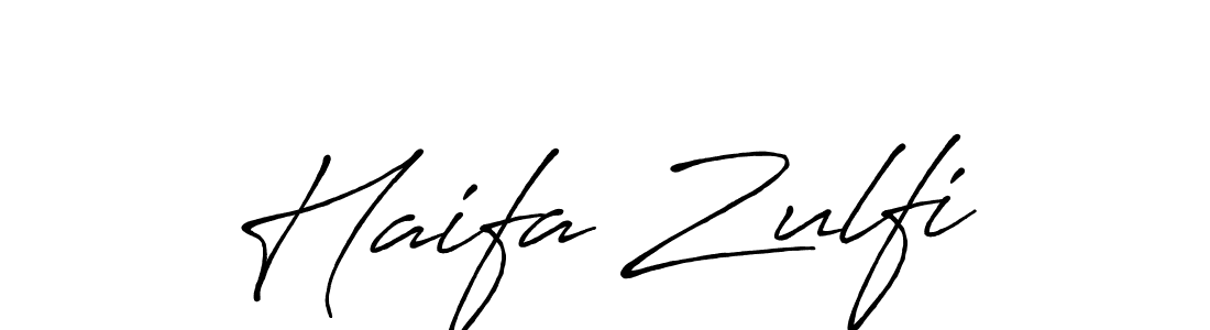 Design your own signature with our free online signature maker. With this signature software, you can create a handwritten (Antro_Vectra_Bolder) signature for name Haifa Zulfi. Haifa Zulfi signature style 7 images and pictures png