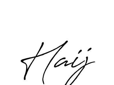 Use a signature maker to create a handwritten signature online. With this signature software, you can design (Antro_Vectra_Bolder) your own signature for name Haij. Haij signature style 7 images and pictures png