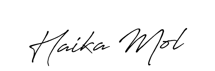 The best way (Antro_Vectra_Bolder) to make a short signature is to pick only two or three words in your name. The name Haika Mol include a total of six letters. For converting this name. Haika Mol signature style 7 images and pictures png