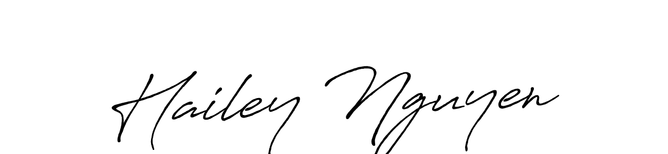 Make a beautiful signature design for name Hailey Nguyen. With this signature (Antro_Vectra_Bolder) style, you can create a handwritten signature for free. Hailey Nguyen signature style 7 images and pictures png