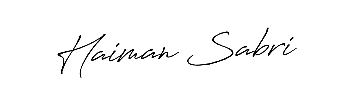 Use a signature maker to create a handwritten signature online. With this signature software, you can design (Antro_Vectra_Bolder) your own signature for name Haiman Sabri. Haiman Sabri signature style 7 images and pictures png