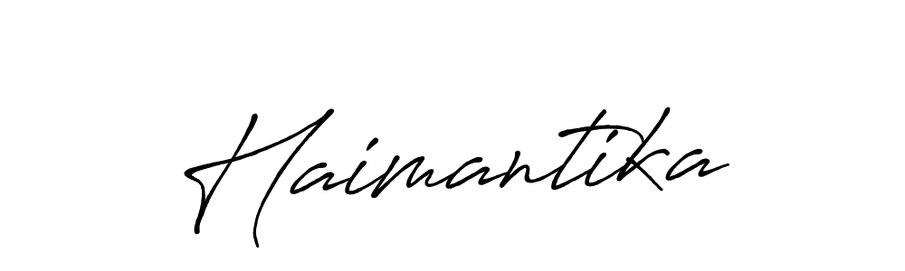 Design your own signature with our free online signature maker. With this signature software, you can create a handwritten (Antro_Vectra_Bolder) signature for name Haimantika. Haimantika signature style 7 images and pictures png