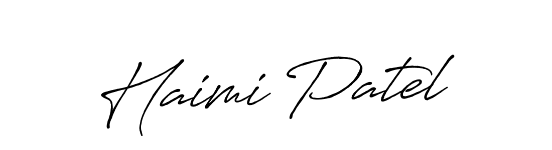 Also You can easily find your signature by using the search form. We will create Haimi Patel name handwritten signature images for you free of cost using Antro_Vectra_Bolder sign style. Haimi Patel signature style 7 images and pictures png