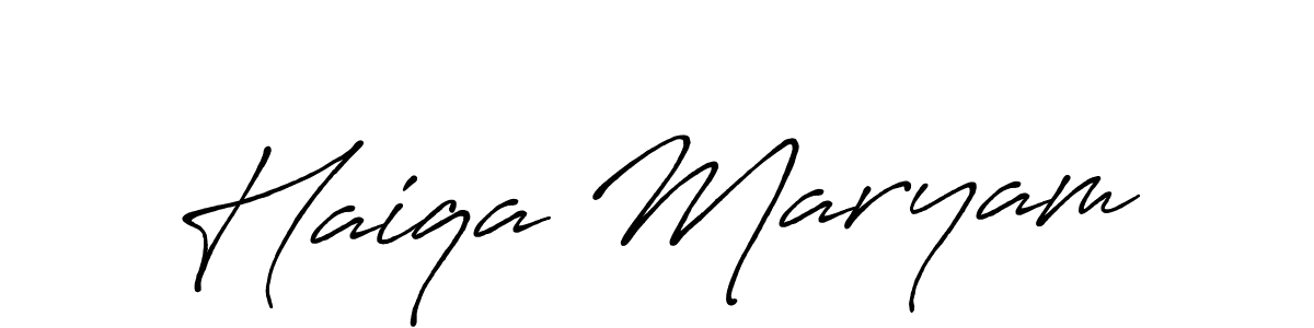 Haiqa Maryam stylish signature style. Best Handwritten Sign (Antro_Vectra_Bolder) for my name. Handwritten Signature Collection Ideas for my name Haiqa Maryam. Haiqa Maryam signature style 7 images and pictures png