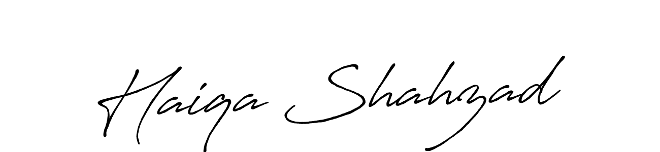 Haiqa Shahzad stylish signature style. Best Handwritten Sign (Antro_Vectra_Bolder) for my name. Handwritten Signature Collection Ideas for my name Haiqa Shahzad. Haiqa Shahzad signature style 7 images and pictures png