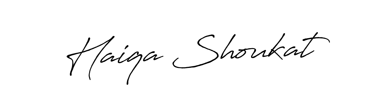 Design your own signature with our free online signature maker. With this signature software, you can create a handwritten (Antro_Vectra_Bolder) signature for name Haiqa Shoukat. Haiqa Shoukat signature style 7 images and pictures png