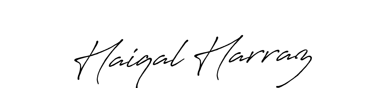 It looks lik you need a new signature style for name Haiqal Harraz. Design unique handwritten (Antro_Vectra_Bolder) signature with our free signature maker in just a few clicks. Haiqal Harraz signature style 7 images and pictures png
