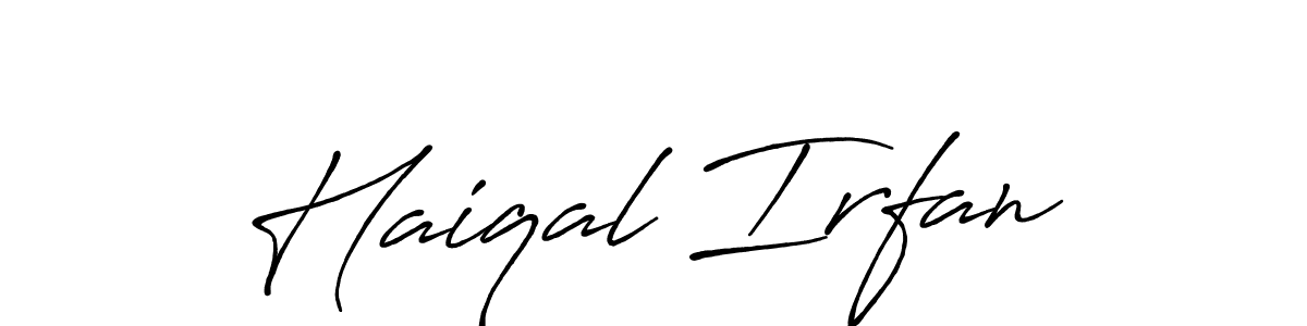 Create a beautiful signature design for name Haiqal Irfan. With this signature (Antro_Vectra_Bolder) fonts, you can make a handwritten signature for free. Haiqal Irfan signature style 7 images and pictures png