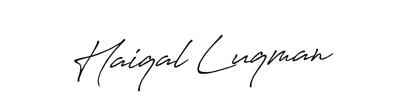 Also we have Haiqal Luqman name is the best signature style. Create professional handwritten signature collection using Antro_Vectra_Bolder autograph style. Haiqal Luqman signature style 7 images and pictures png