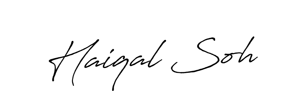 The best way (Antro_Vectra_Bolder) to make a short signature is to pick only two or three words in your name. The name Haiqal Soh include a total of six letters. For converting this name. Haiqal Soh signature style 7 images and pictures png