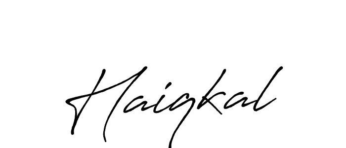 How to make Haiqkal name signature. Use Antro_Vectra_Bolder style for creating short signs online. This is the latest handwritten sign. Haiqkal signature style 7 images and pictures png
