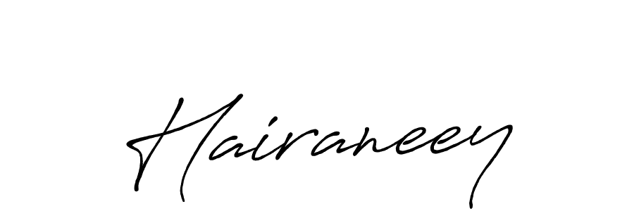 Make a beautiful signature design for name Hairaneey. With this signature (Antro_Vectra_Bolder) style, you can create a handwritten signature for free. Hairaneey signature style 7 images and pictures png