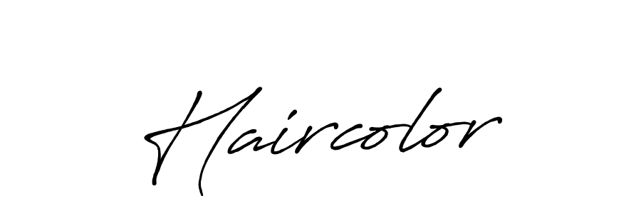 Haircolor stylish signature style. Best Handwritten Sign (Antro_Vectra_Bolder) for my name. Handwritten Signature Collection Ideas for my name Haircolor. Haircolor signature style 7 images and pictures png